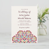 Classical Geometric Mandala Pattern Wedding 招待状 (スタンド正面)