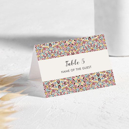 Classical Geometric Mandala Wedding Place Card テーブルナンバー
