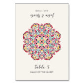 Classical Geometric Mandala Wedding Place Card テーブルナンバー (正面)