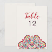 Classical Geometric Mandala Wedding Table Number 招待状 (正面/裏面)