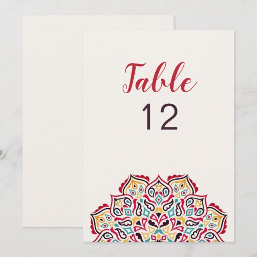 Classical Geometric Mandala Wedding Table Number 招待状 (正面/裏面)