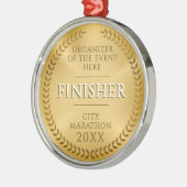 Classical Gold Lawrel Finisher Sport Race Medal メタルオーナメント (左)