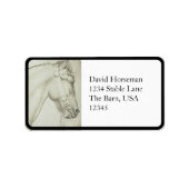 Classical Horse Head – Renaissance Pencil Drawing ラベル (正面)