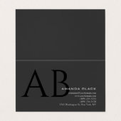 Classical Monogram Custom Grey Black Simple Custom 名刺 (外部フラット)