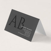 Classical Monogram Custom Grey Black Simple Custom 名刺 (正面)