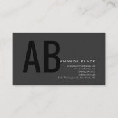 Classical Monogram Custom Grey Black Ultra-Thick 名刺 (正面)