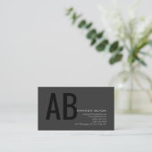 Classical Monogram Custom Grey Black Ultra-Thick 名刺 (スタンド正面)