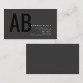Classical Monogram Custom Grey Black Ultra-Thick 名刺 (正面/裏面)