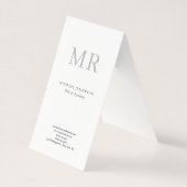 Classical Monogram Grey White Minimalist Plain 名刺 (正面)