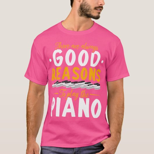 Classical Music Pianist Musician Piano Keyboard Fu Tシャツ (正面)