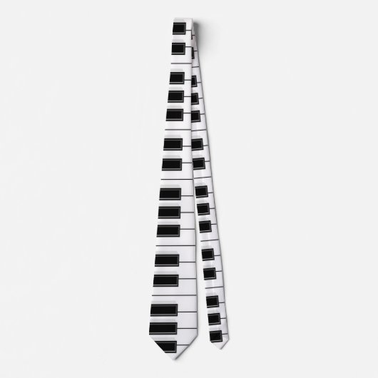 Classical Music Piano Keys Satin Neck Tie ネクタイ (正面)