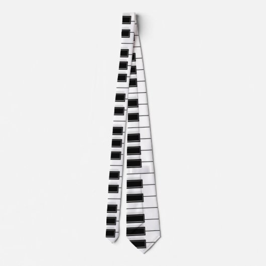Classical Music Piano Keys Satin Neck Tie ネクタイ (裏面)