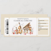 Classical Music Ticket Gift Certificate 招待状 (正面/裏面)