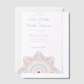 Classical Ornate Art Deco Style Mandala Wedding ベラム紙招待状 (オフセット)