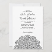 Classical Ornate Art Deco Style Mandala Wedding 招待状 (正面)