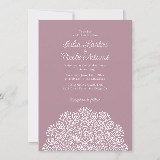 Classical Ornate Art Deco Style Mandala Wedding 招待状 (正面)