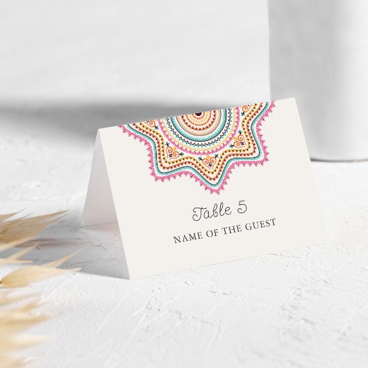 Classical Ornate Style Mandala Wedding Place Card テーブルナンバー