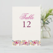 Classical Pearl Swan Floral Wedding Table Number 招待状 (スタンド正面)