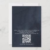 Classical Peonies Floral Navy Chic QR Code Wedding 招待状 (裏面)