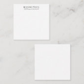 Classical Plain Elegant Black & White Minimalist ノートカード (正面/裏面)