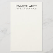 Classical Plain Elegant Black & White Minimalist 便箋 (正面)