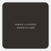 Classical Plain Unique Minimalist Smoky Black スクエアシール (正面)