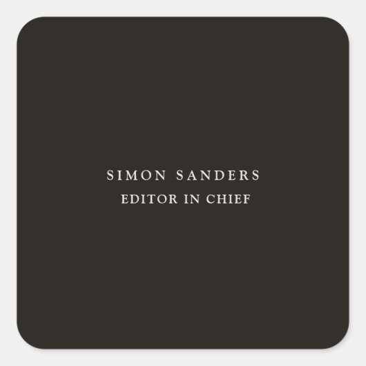 Classical Plain Unique Minimalist Smoky Black スクエアシール (正面)