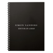 Classical Plain Unique Minimalist Smoky Black ノートブック (正面)