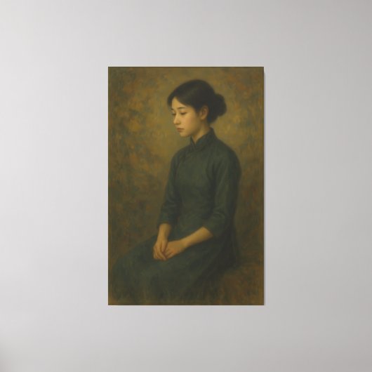 Classical Portrait of a Lady | Fine Art Oil Painti キャンバスプリント (正面)