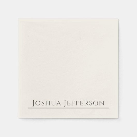 Classical Professional Creative Plain Black White スタンダードカクテルナプキン (正面)