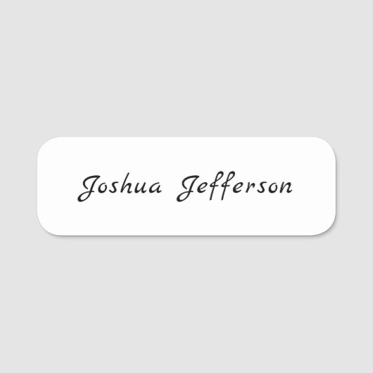 Classical Professional Creative Plain Black White 名札 (正面)