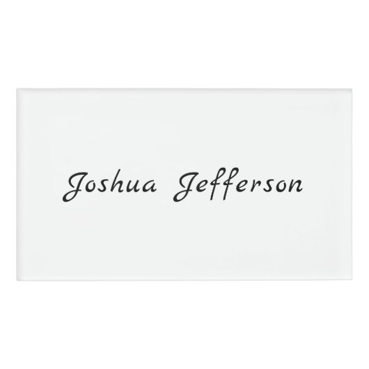 Classical Professional Creative Plain Black White 名札 (正面)