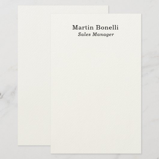 Classical Professional Own Name Information Simple 便箋 (正面/裏面)