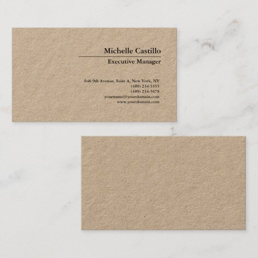 Classical Professional Own Name Information Simple 名刺 (正面/裏面)