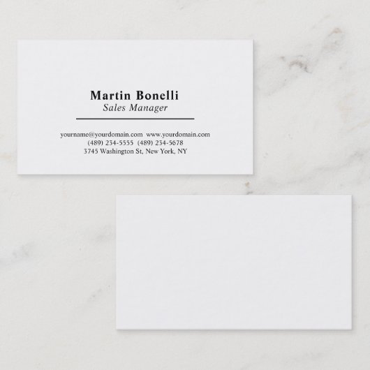 Classical Professional Own Name Information Simple 名刺 (正面/裏面)