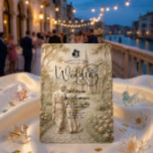 Classical Romantic Old World Chapel Wedding 招待状