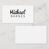 Classical White Minimalist Plain Elegant エンクロージャーカード (正面/裏面)