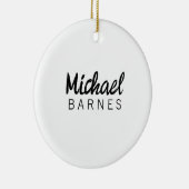 Classical White Minimalist Plain Elegant セラミックオーナメント (右)