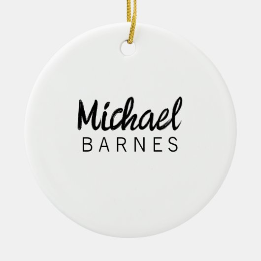 Classical White Minimalist Plain Elegant セラミックオーナメント (正面)