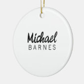 Classical White Minimalist Plain Elegant セラミックオーナメント (左)