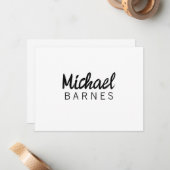 Classical White Minimalist Plain Elegant ノートカード (正面/裏面インサイチュ)