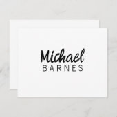 Classical White Minimalist Plain Elegant ノートカード (正面/裏面)