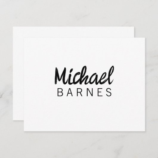 Classical White Minimalist Plain Elegant ノートカード (正面/裏面)