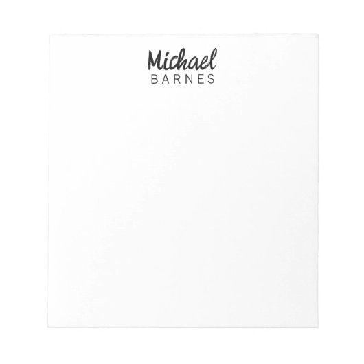 Classical White Minimalist Plain Elegant ノートパッド (正面)