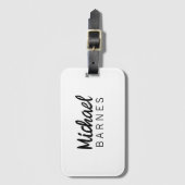 Classical White Minimalist Plain Elegant ラゲッジタグ (正面縦)