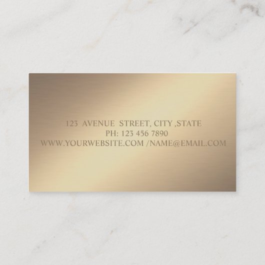 Classiyエレガント,モダンフェイク金ゴールドストライプ，真珠 名刺 (裏面)