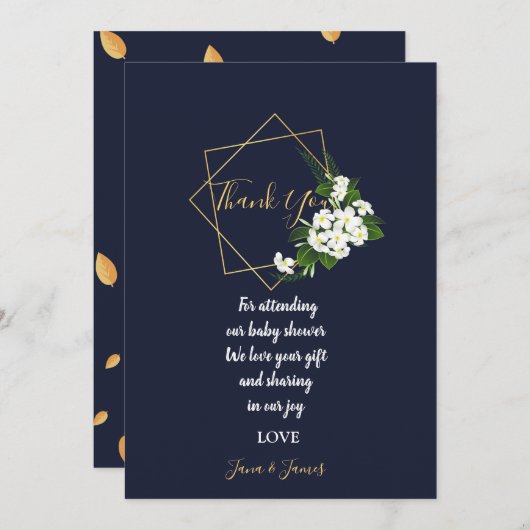 Classiy エレガント Navy Geometric 感謝してい You 招待状 (正面/裏面)