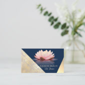 Classiy モダン Geometric、抽象芸術フェイク金ゴールド、青 名刺 (スタンド正面)