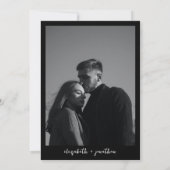 Classiy モダン Script Photo Black結婚's 招待状 (裏面)