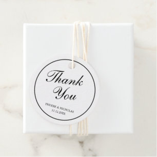 Classiy Black エレガント and White's 結婚 Thank You フェイバータグ